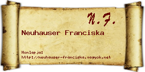 Neuhauser Franciska névjegykártya